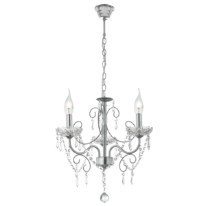 Brightstar CH388/3 CHROME Polished Chrome Chandelier with Crystals