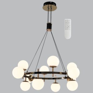 Brightstar CH397/12 GUN METAL Metal and Plastic Chandelier with 2.4G Drive Remote Control