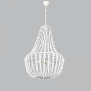 Brightstar CH890/3 WHITE Metal and Wood Chandelier
