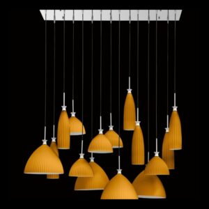 K Light M-KLCH-5011-15O Glass Rectangular Cluster Pendant