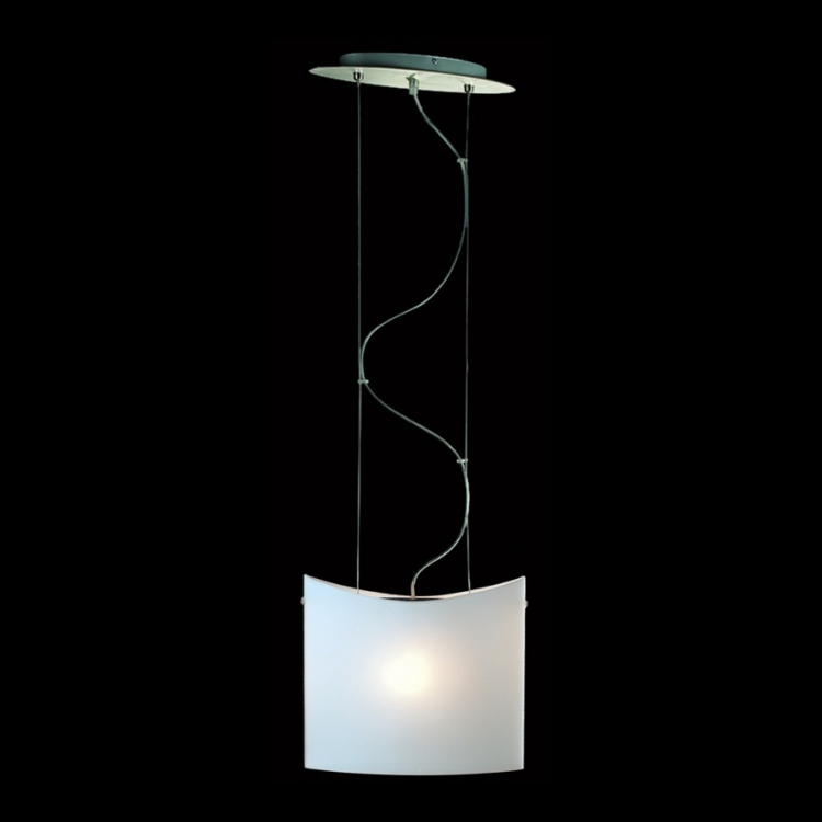 K Light P-1133-1 Flat Square Opal White Glass Pendant