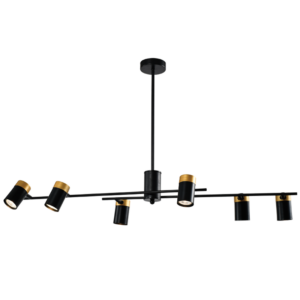 Brightstar CH702/6 BLACK Metal Chandelier with Moveable Arms and Heads