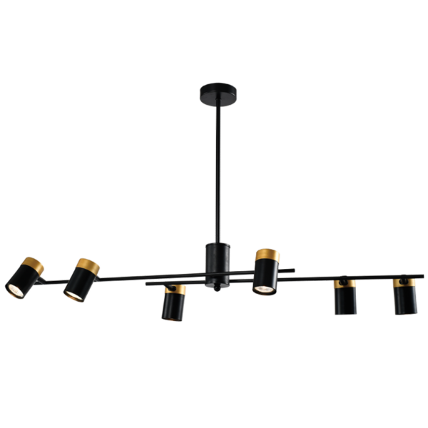 Brightstar CH702/6 BLACK Metal Chandelier with Moveable Arms and Heads