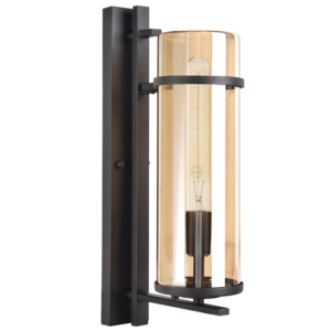 Brightstar L585 BLACK Metal with Amber Glass Lantern