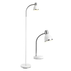 Eurolux RFL20 Floor & Table Light Twin Pack Chrome & White Set