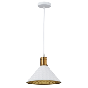 BrightStar PEN214 WHITE Iron Pendant with White Cord