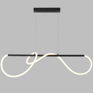 Brightstar PEN816 Matt Black Metal and Flexible LED Silicone Tubing Pendant