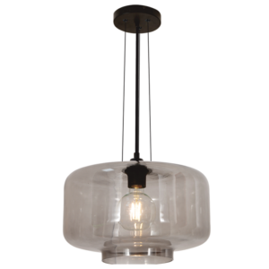 Brightstar PEN952 SMOKE Metal Pendant with Smoke Colour Glass