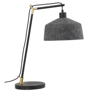 Brightstar TL841 BLACK Metal and PET Table Lamp with Marble Base and Grey Felt Shade