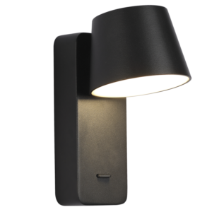 Brightstar WB381 BLACK Aluminium, Iron and Acrylic Wall Bracket with Moveable Head