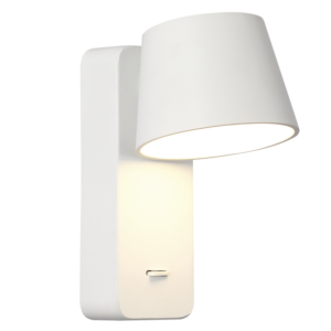 Brightstar WB382 WHITE Aluminium, Iron and Acrylic Wall Bracket with Moveable Head
