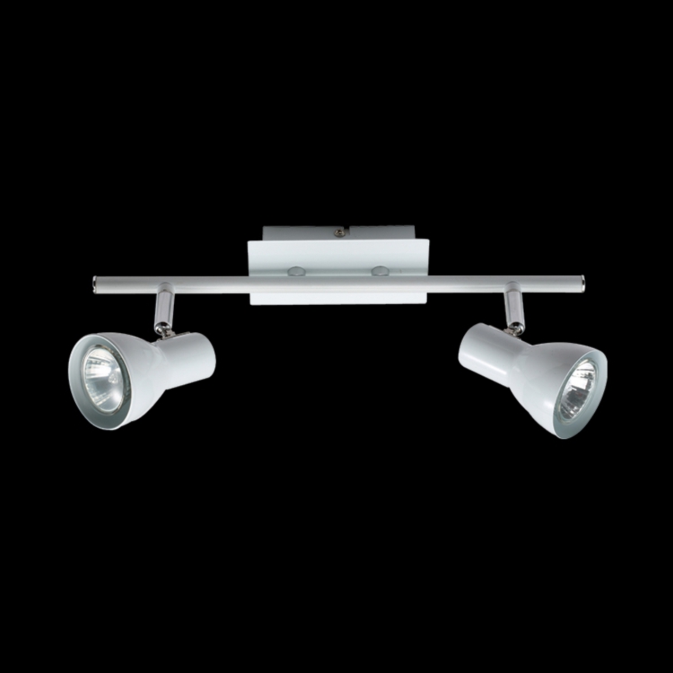K Light N-KLS-644-2B/WH GU10 Two Adjustable Spot Lights on a Bar