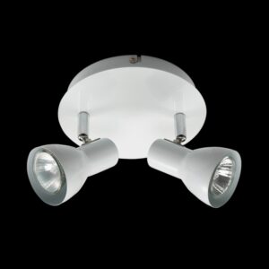 K Light N-KLS-644-2P/WH GU10 Two Adjustable Spot Lights on a Plate