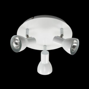 K Light  N-KLS-644-3P/WH GU10 Three Adjustable Spot Lights on a Plate