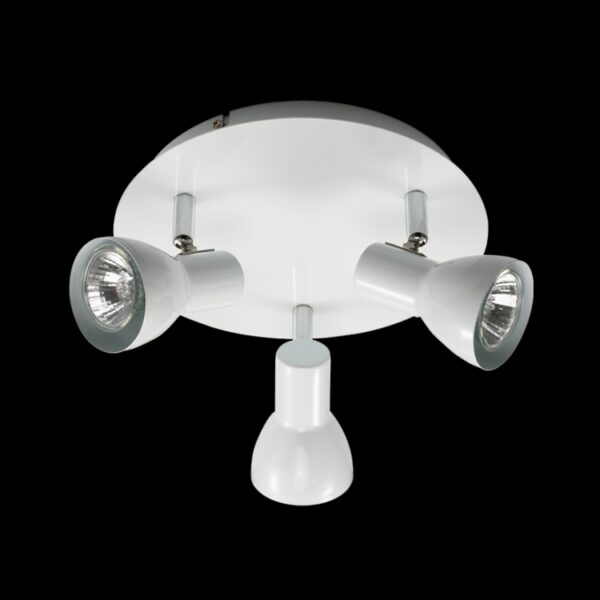 K Light  N-KLS-644-3P/WH GU10 Three Adjustable Spot Lights on a Plate