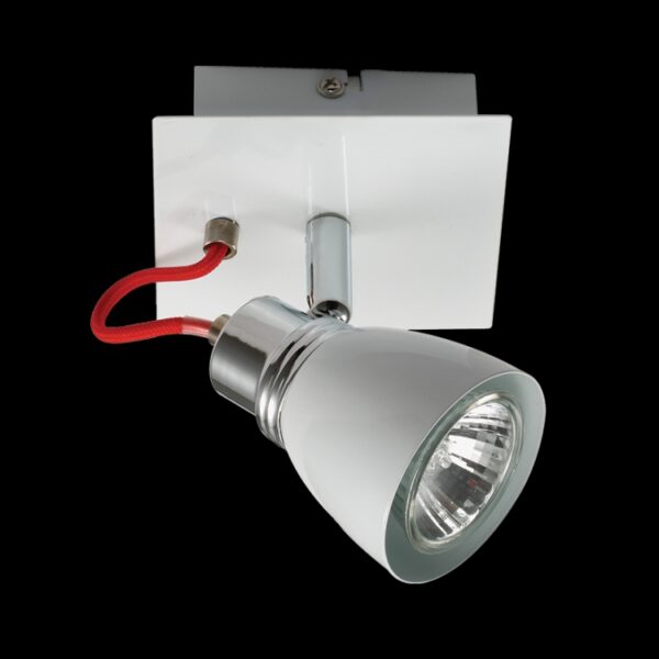 K Light N-KLS-851-1B/WH GU10 Single Adjustable White & Chome Spot Light on a Bar