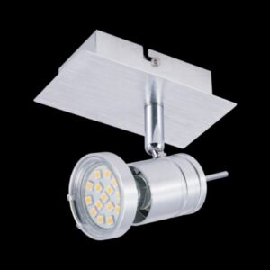 K Light N-KLS-95-1B/NS GU10 Single Adjustable Brushed Aluminium Spot Light on a Bar