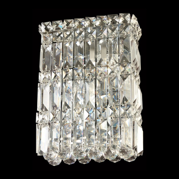 K Light S-KLW-2316/B Large Square Crystal Wall Light