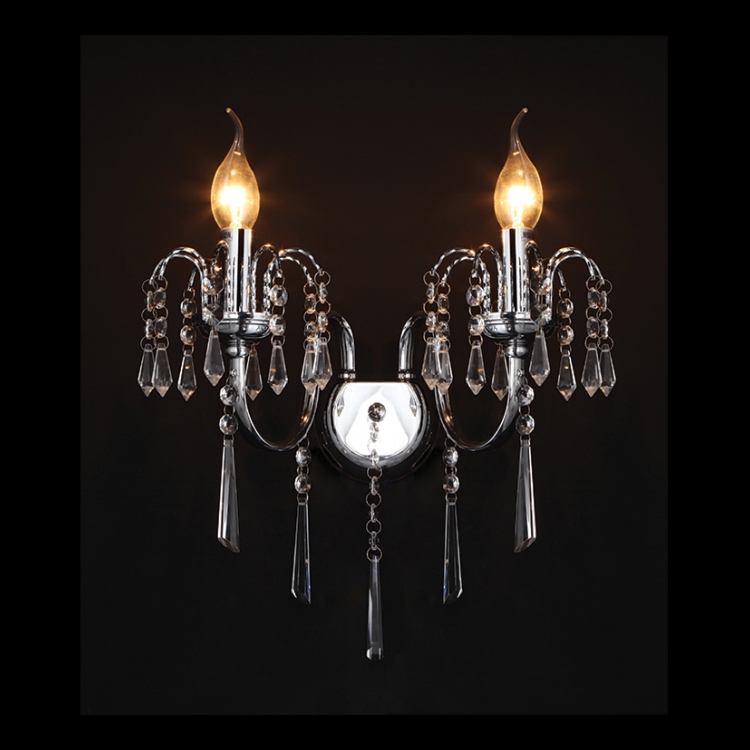 K Light V-KLW-8816/2 2 Arm Elegant Crystal Wall Light