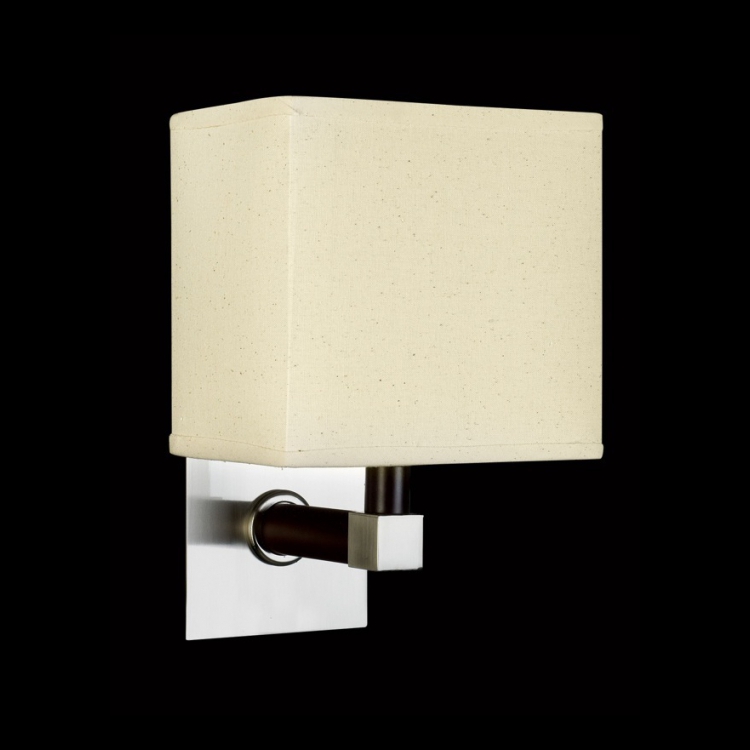 K Light X-MB6020 Wood Arm with Fabric Shade Wall and Reading Light