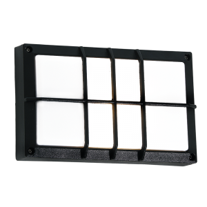 Brightstar BH076 BLACK Die Cast Aluminium with White Polycarbonate Cover