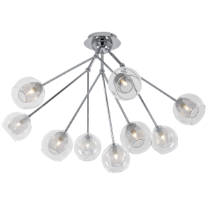 Brightstar CF016/9 Polished Chrome with Clear Glass Ceiling Light