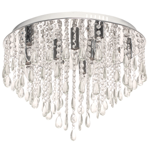 Brightstar CF315/8+LED Polished Chrome LED Ceiling Fitting with Glass and Acrylic Crystals