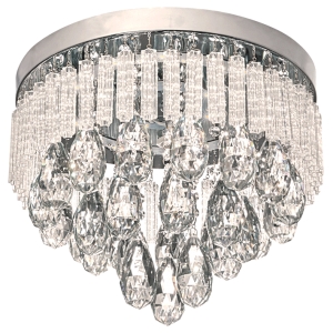 Brightstar CF520  Stainless Steel LED Ceiling Fitting with Glass and Crystals