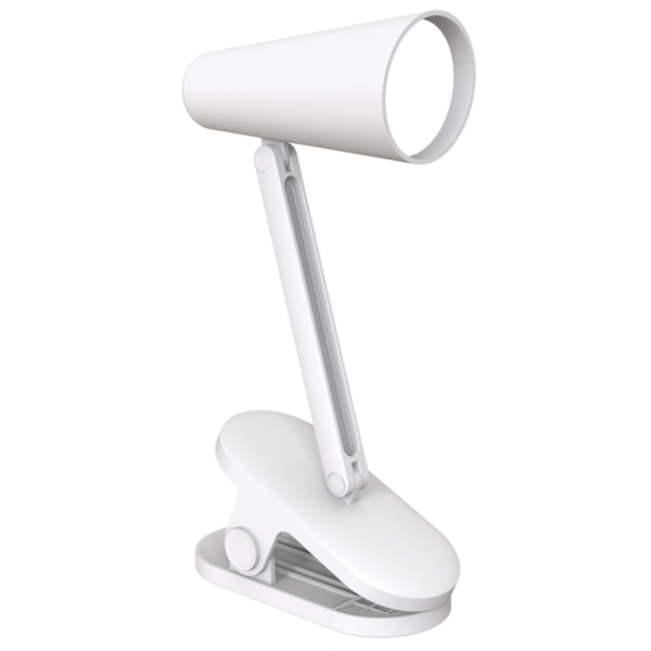 Brightstar CL009 WHITE Rechargeable Mini LED Clip on Table Lamp