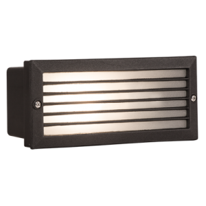 Brightstar FT004 BLACK Die Cast Aluminium Footlight with Frosted Glass