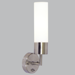 Brightstar ML005 SATIN Satin Chrome Wall Bracket with White Glass