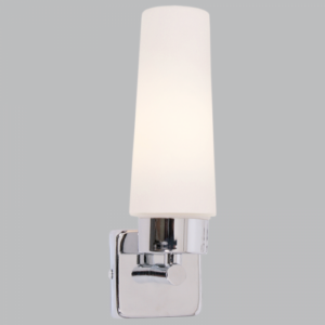 Brightstar ML030 Polished Chrome Wall Bracket with White Glass
