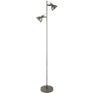 Brightstar SL062 Matt Antique Silver 2 Light Floor Lamp