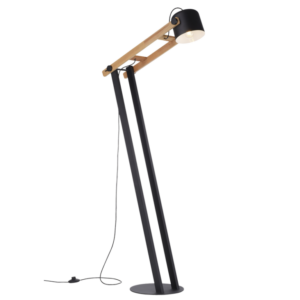 Brightstar SL414 BLACK Metal and Wood Standing Lamp