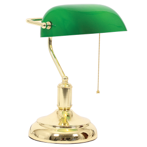Brightstar TL021 GREEN Bankers Lamp with Pull Switch