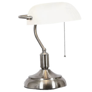 Brightstar TL021 WHITE Bankers Lamp with Pull Switch