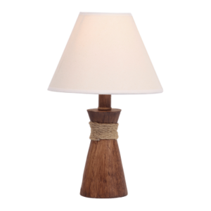 Brightstar TL084 WOOD Resin Table Lamp with Hessian Shade