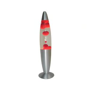 Brightstar TL108 Red & Clear Lava Lamp with Silver Base