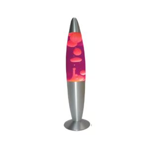 Brightstar TL108 White & Pink Lava Lamp with Silver Base