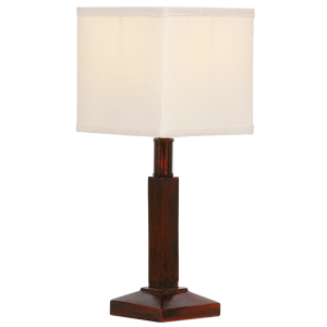 Brightstar TL117 BROWN Resin Table Lamp with Square Cream Shade