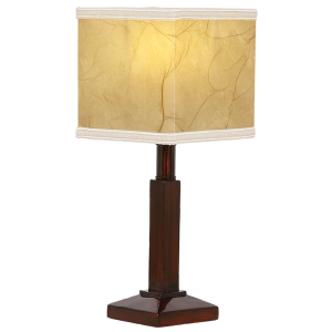 Brightstar TL118 BROWN Resin Table Lamp with Square Parchment Shade