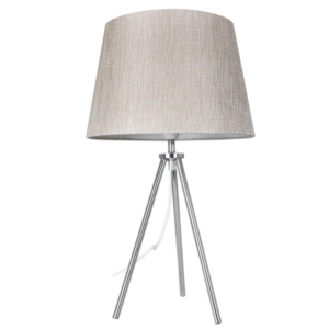 Brightsar TL179 CHROME Polished Chrome Table Lamp with Champagne Fabric Shade