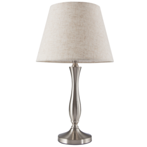 Brightsar TL181 SATIN Metal Desk Lamp with Hessian Shade