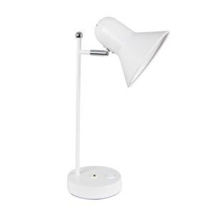 Brightstar TL186 WHITE Metal Desk Lamp with On/Off Switch