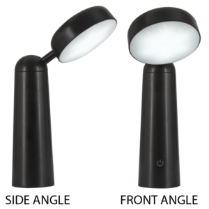 Brightstar TL658 BLACK Rechargeable Mini LED Table Lamp with Touch Control Switch and Type-C USB Charging Cable