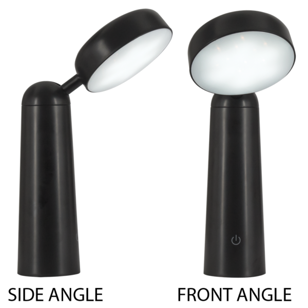 Brightstar TL658 BLACK Rechargeable Mini LED Table Lamp with Touch Control Switch and Type-C USB Charging Cable