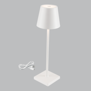 BrightstarTL664 WHITE Rechargeable Metal Table Lamp