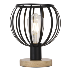 Brightstar TL675 WOOD Metal Table Lamp with Light Wood Base