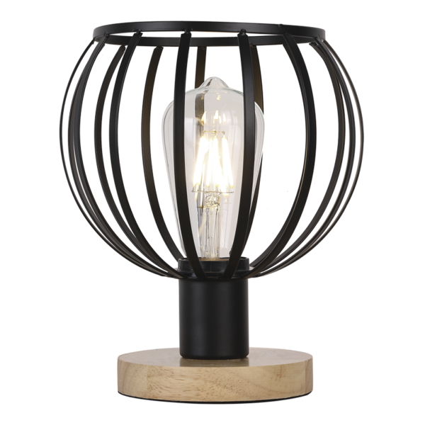 Brightstar TL675 WOOD Metal Table Lamp with Light Wood Base