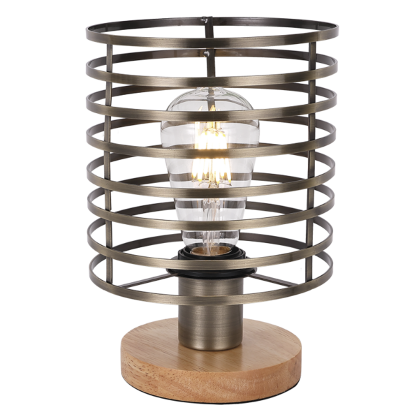 Brightstar TL676 WOOD Metal Table Lamp with Light Wood Base